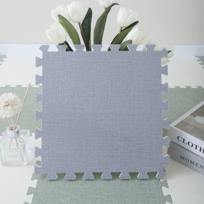 Car Carpet: Full-Cover Square Foam Interlocking Floor Mat - light-gray-utility-knife-with-edge-strips-303010cm-cotton-and-linen-10-pieces