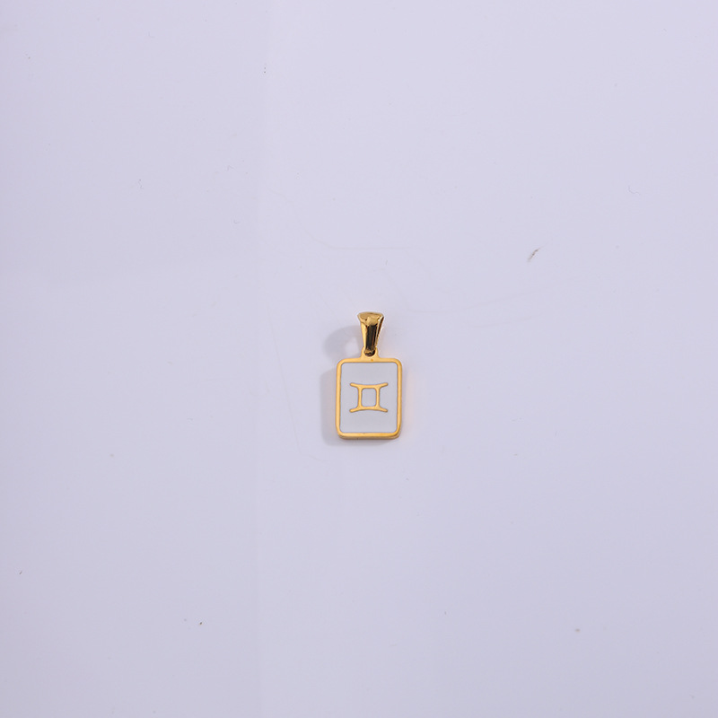 Acero de titanio transfronterizo simple 12 colgante de collar constelación mujeres Europa y América 18K universal conchas constelación colgante accesorios