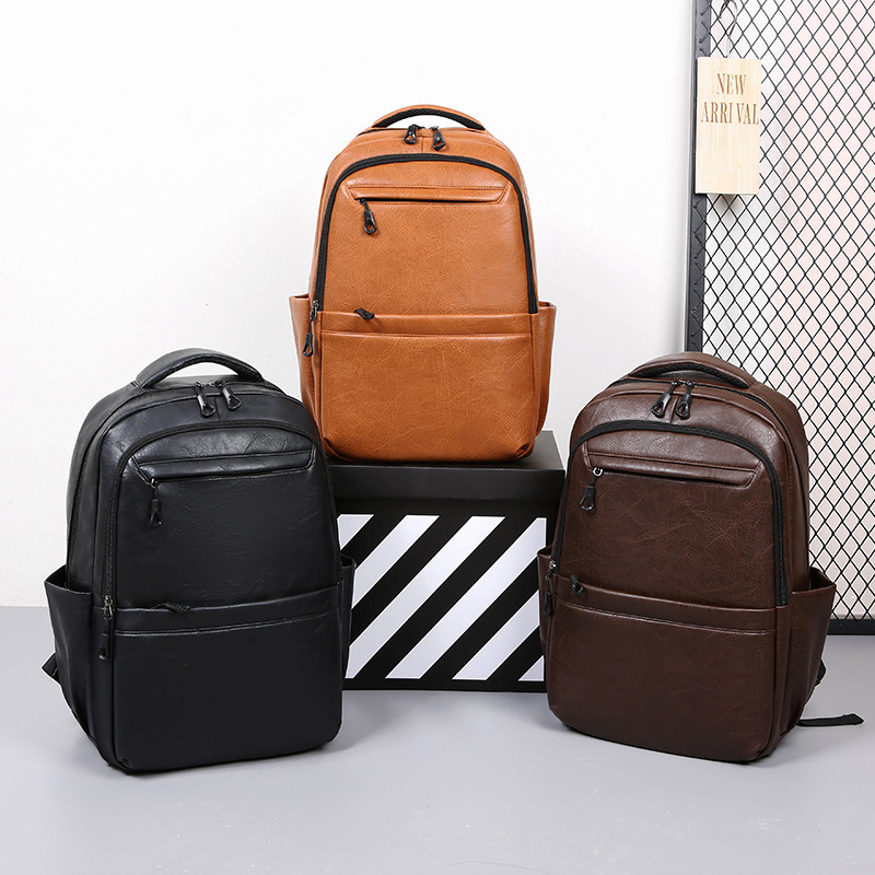 New Men's Bag Business Casual Pu Backpack Short-Distance Travel Backpack School Bag Computer Motorcycle Bag Cross-Border Supply New Men's Bag Business Casual Pu Backpack Short-Distance Travel Backpack School Bag Computer Motorcycle Bag Cross-Border Supply