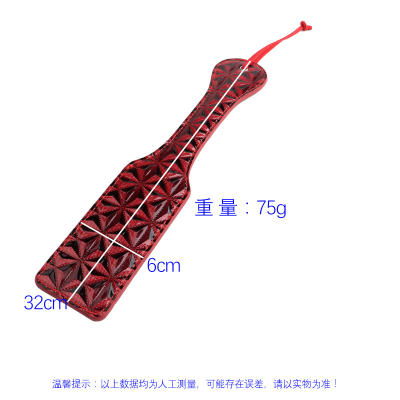 Leather Spanking Paddle with Rivets, Long Handle, Adult Sensory Play Tool — detail image 27