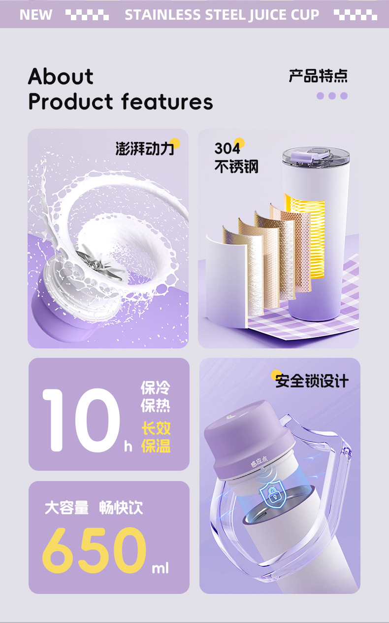 Small Automatic Juicer Home Use Juice Extractor Fresh Juice Machine Electric Portable Silent Juicing Cup
