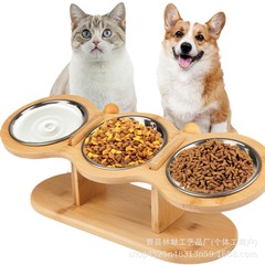 メーカー現物木製ペット食器棚ホームリビングルーム木製猫食器棚卸売り実木猫犬鉢棚
