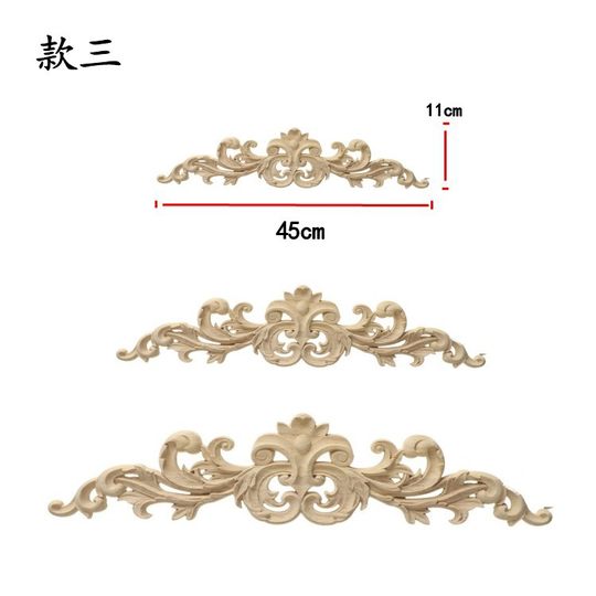 Supply European style decal furniture decoration accessories Dongyang wood carving rubber wooden door cabinet carved long patch retail