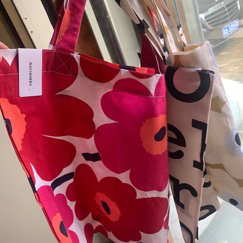 New Finnish Marimekko Women's Shoulder Bag Canvas Bag Large Capacity Environmentally Friendly Satchel Shopping Bag