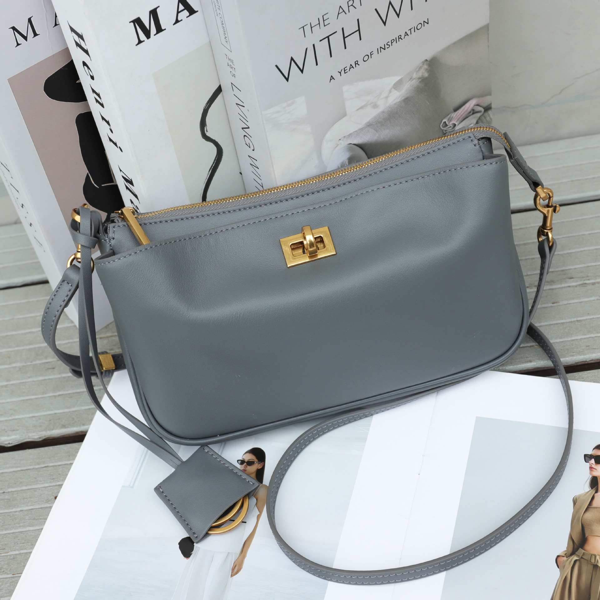 Nuevos bolsos transfronterizos primavera - verano 2025 nuevos rodeo Kelly palos franceses bolsos de cuero bajo las axilas bolso de mujer bolso de mujer bolso de mujer