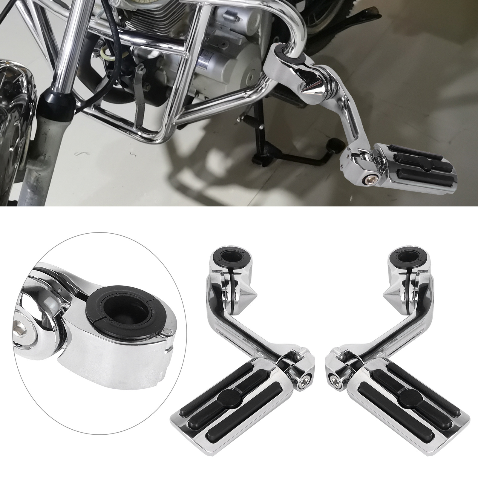 Suitable for Harley Road King Street Glide Modified Aluminum Alloy Footrests Motorcycle Modification Parts