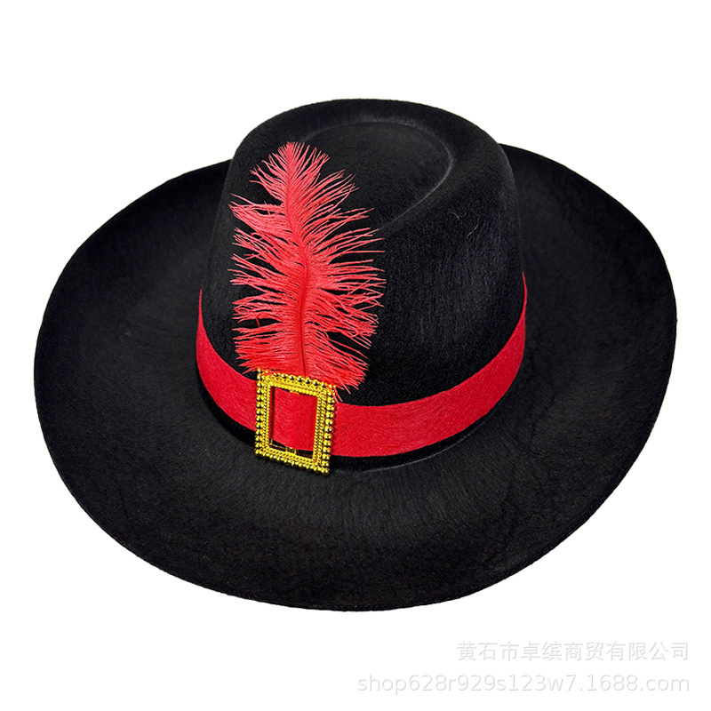 黑色红毛警长帽1