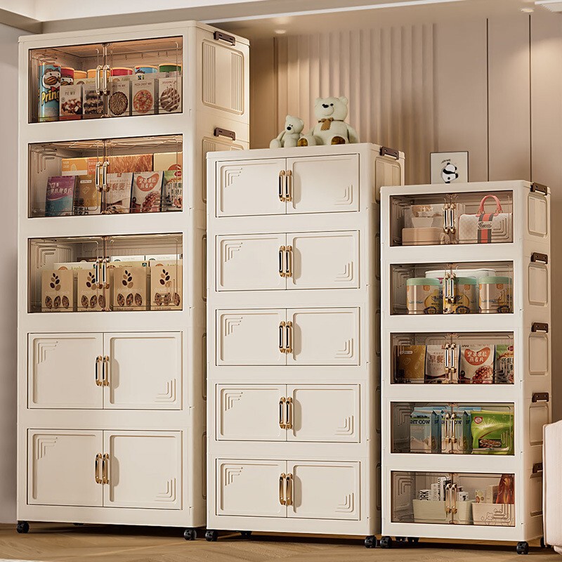 40-85 Installation-Free Movable Foldable Storage Cabinet for Home Kitchen Bedroom Storage Cabinet Snack Storage Cabinet