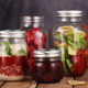 Thickened Glass Mason Jar Square Aluminum Lid Jam Jar Household Coarse Grain Storage Container Glass Sealed Jar Wholesale