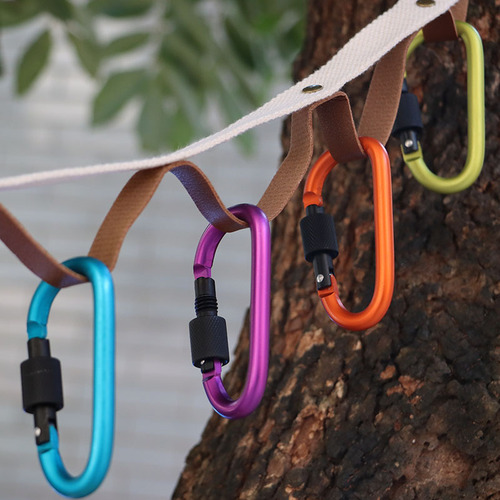 High quality bold 8CM belt lock D type carabiner quick release nut buckle hanging buckle aluminum alloy backpack buckle