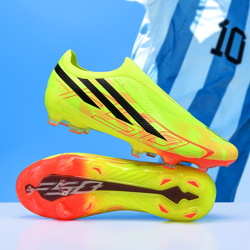 Calzado de Fútbol FG Sin Cordones F50 de TPR y TPU Ligero para Césped Natural
