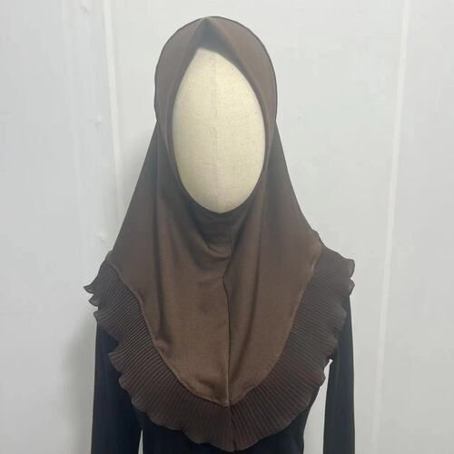 Crystal hemp Malay women's patchwork single-layer ruffled hooded hat scarf wholesale W040