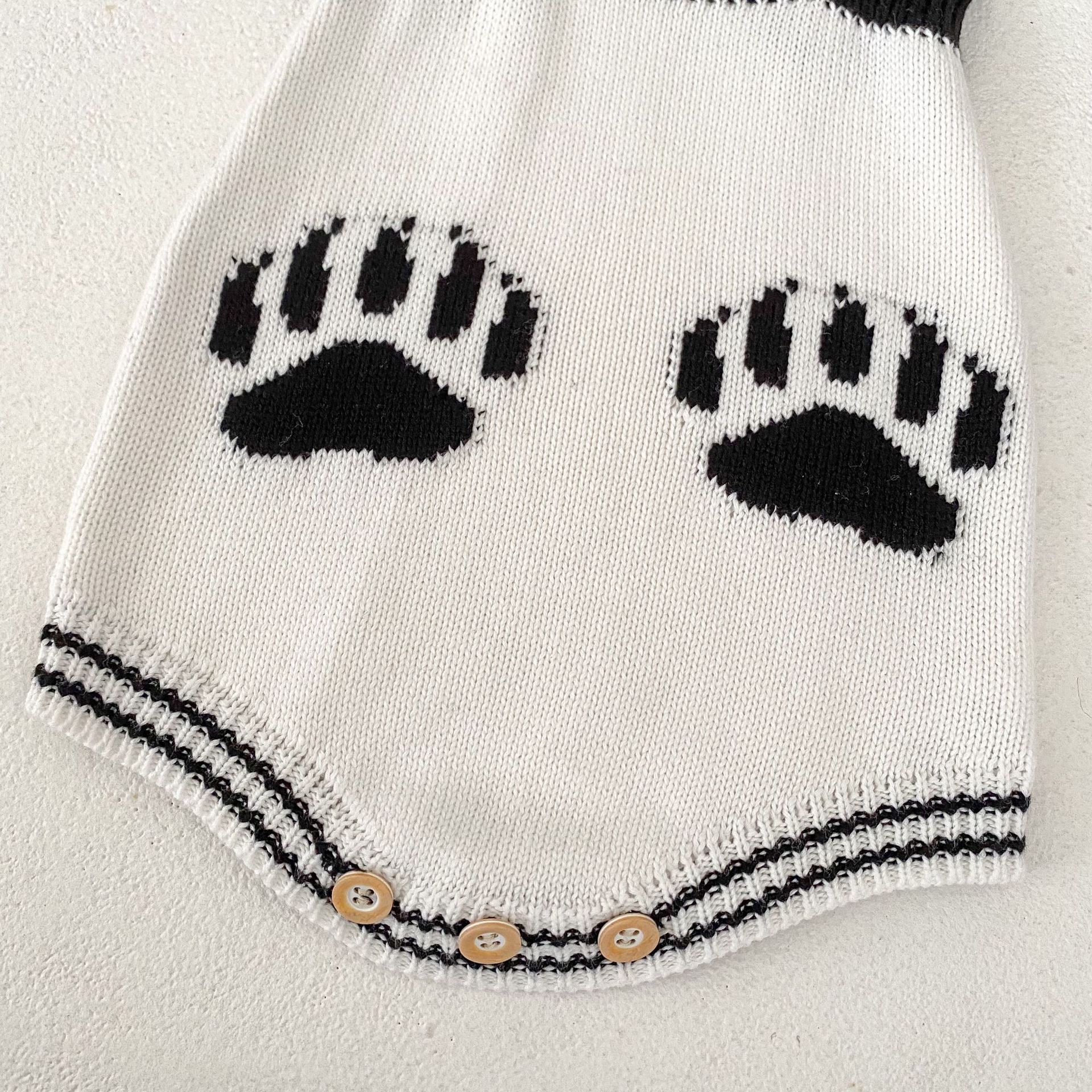 Baba kisgyermek őszi ruhák 2024 férfi és női baba pulóverek panda jacquard kötött hosszú ujjú felső szett_voghion.com