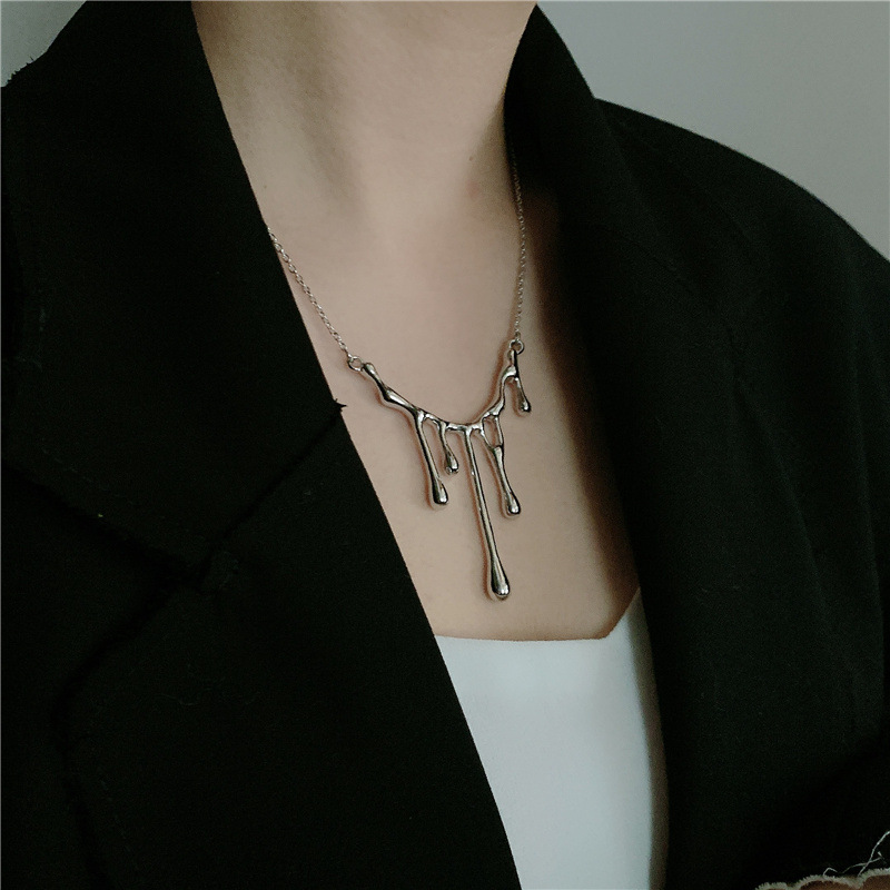 fashion new fashion irregular drop wax lava metal chain necklacepicture3
