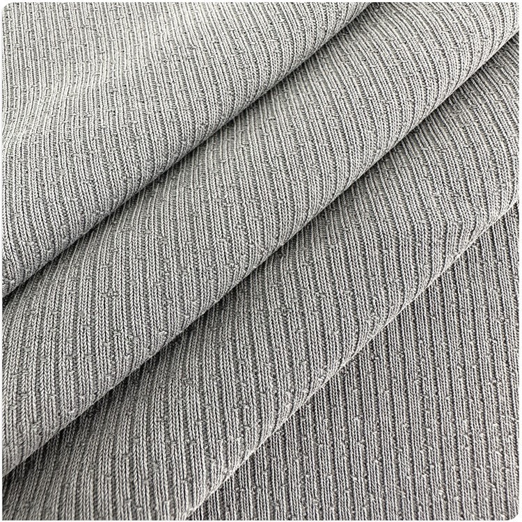 供应针织280G仿铜氨蛇骨提花罗纹面料细针2*1拉架螺纹布连衣裙