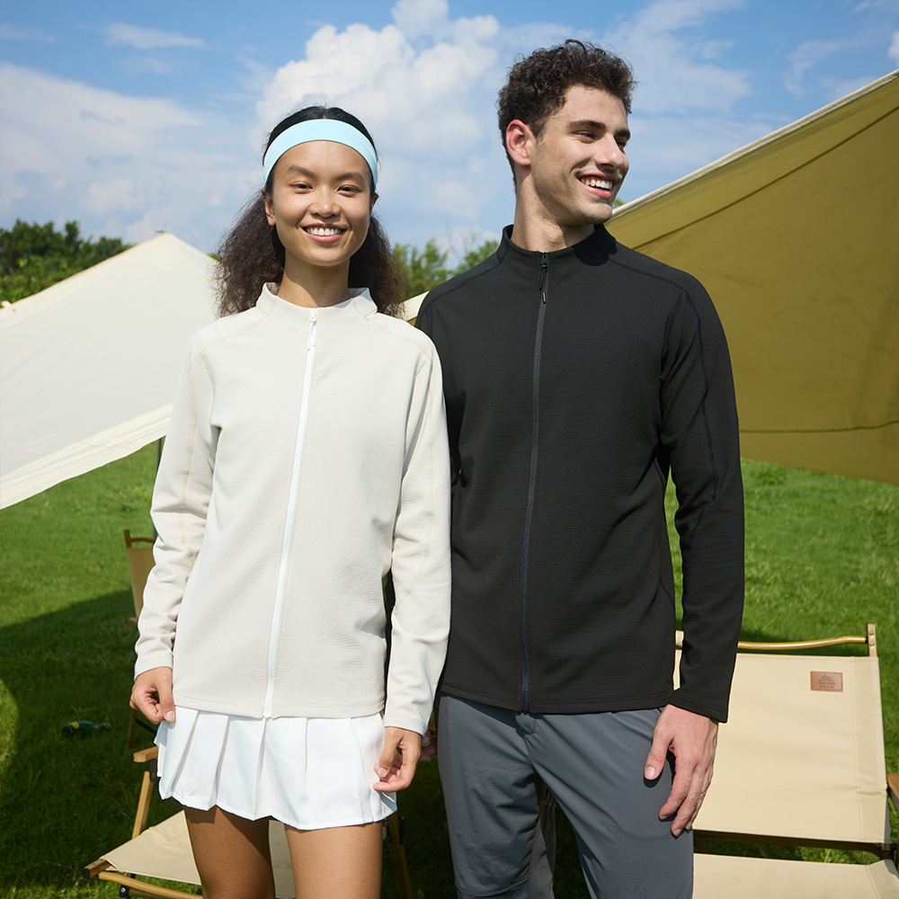 Chaqueta deportiva al aire libre de otoño y invierno para hombres y mujeres, chaqueta de secado rápido transpirable con cuello de vello, ropa de ejercicio de mangas largas para montar en bicicleta