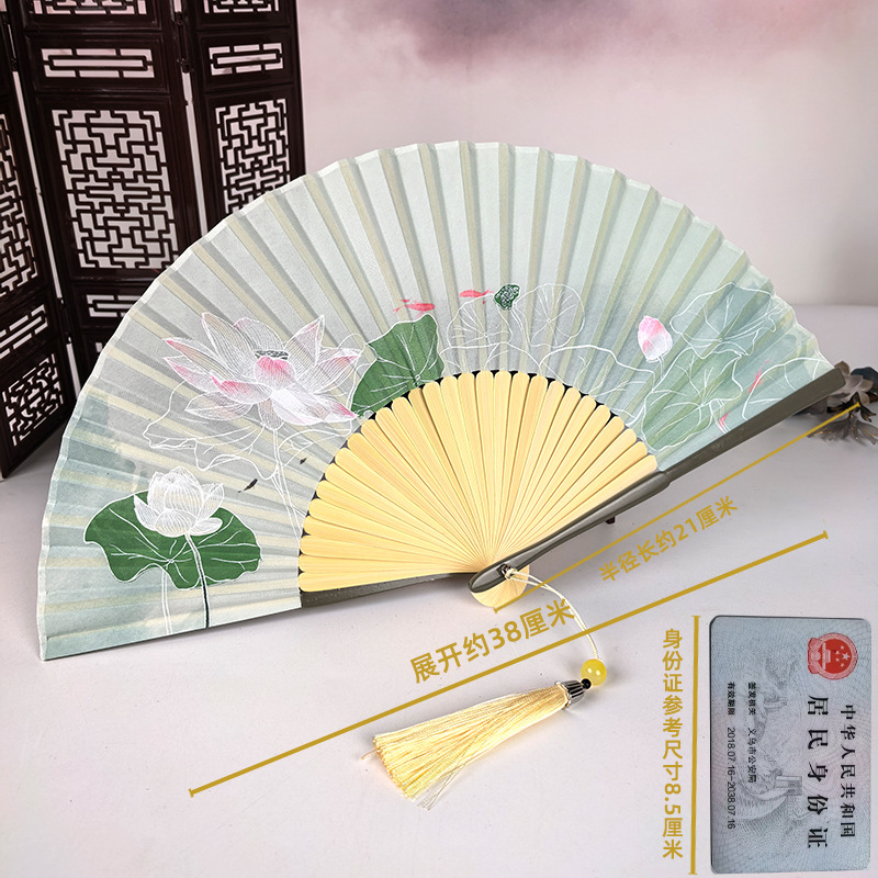 Ventilador antiguo ventilador plegable de verano chino chino cheongsam ventilador plegable de bambú artesanía ventilador pequeño ventilador de baile ventilador image 21