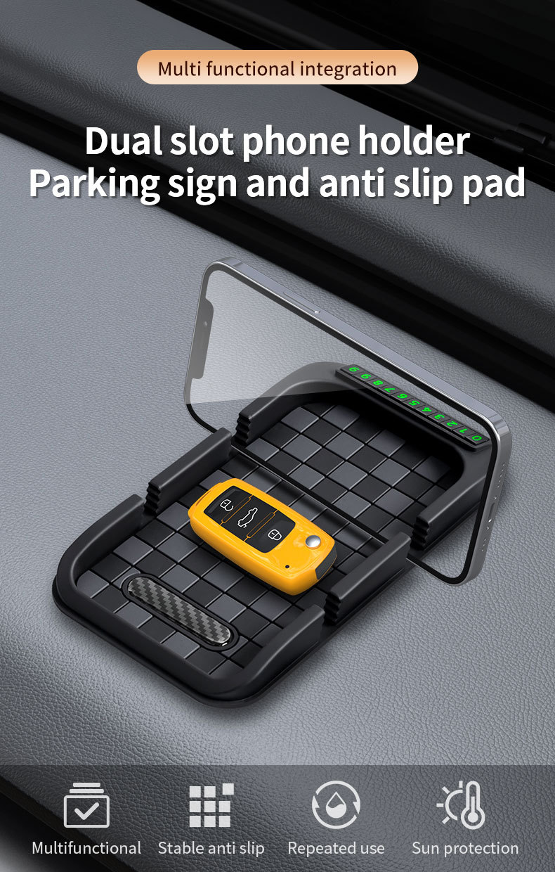 Cross-Border Hot-Selling Car Dashboard Parking Sign, Dashboard Phone Holder, Multi-Functional Anti-Slip Mat