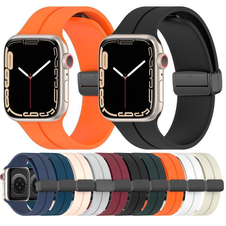 xDfind pulsera de silicona de hebilla de succión de color sólido para Apple Watch 42mm / 41mm / 40mm / 38mm / Ap