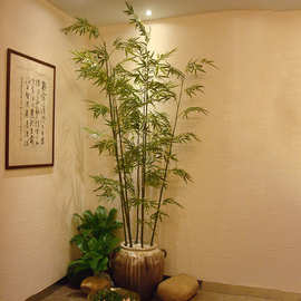 仿真植物仿真植物假竹子新中式软装角落造景美化酒店隔断屏风景观