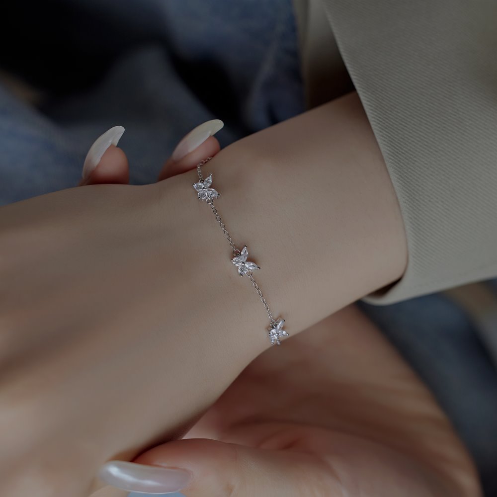 Daily Occasion 925 Sterling Silver Cable Chain Bracelets Elegant