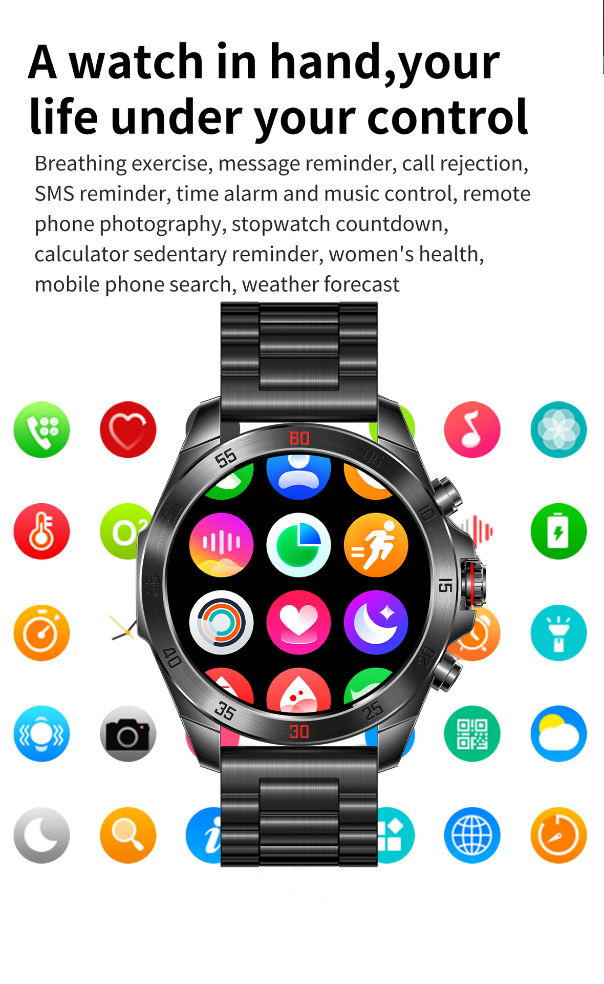 Smartwatch uomo con cardiofrequenzimetro e chiamate bluetooth_voghion.com