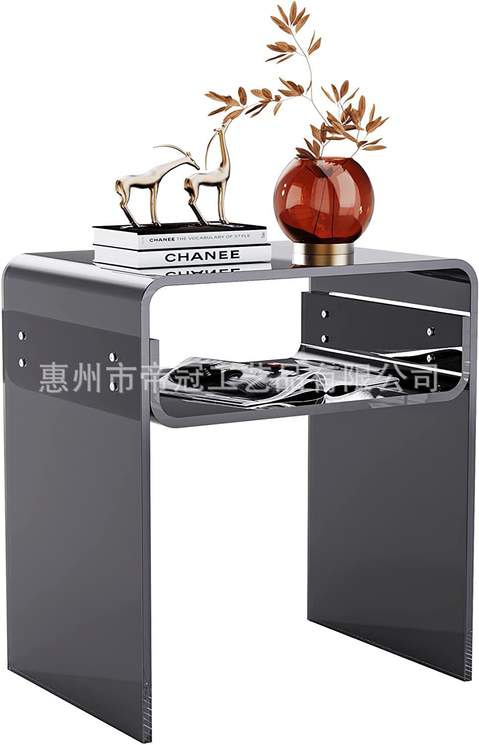 惠州厂家黑色亚克力桌 2层床头床头柜适用于客厅卧室家居简约装饰