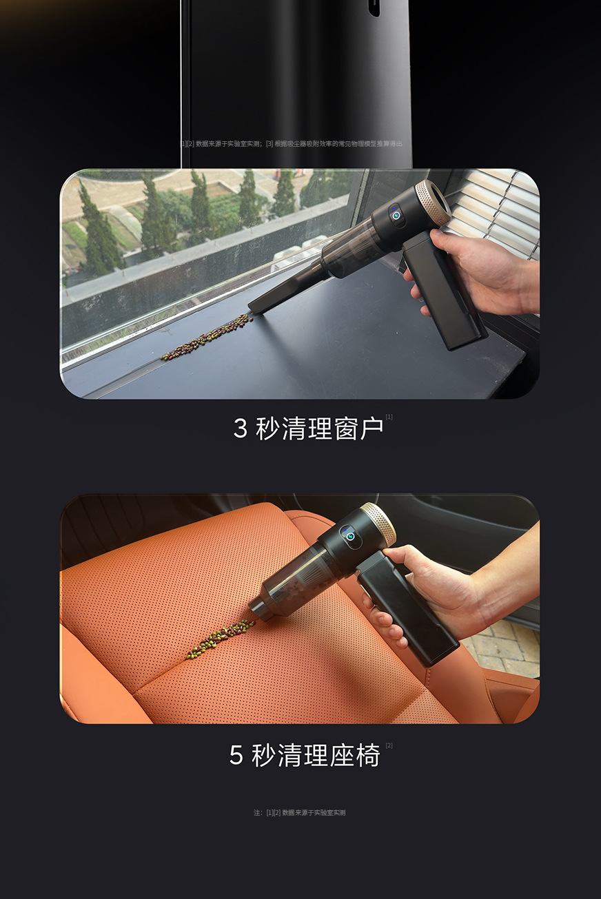 Car Vacuum Cleaner, Car Handheld Brushless Vacuum Cleaner, Wireless Dust Collector for Motorcycles, Suction and Blowing Dual-Purpose Pet Hair Collector