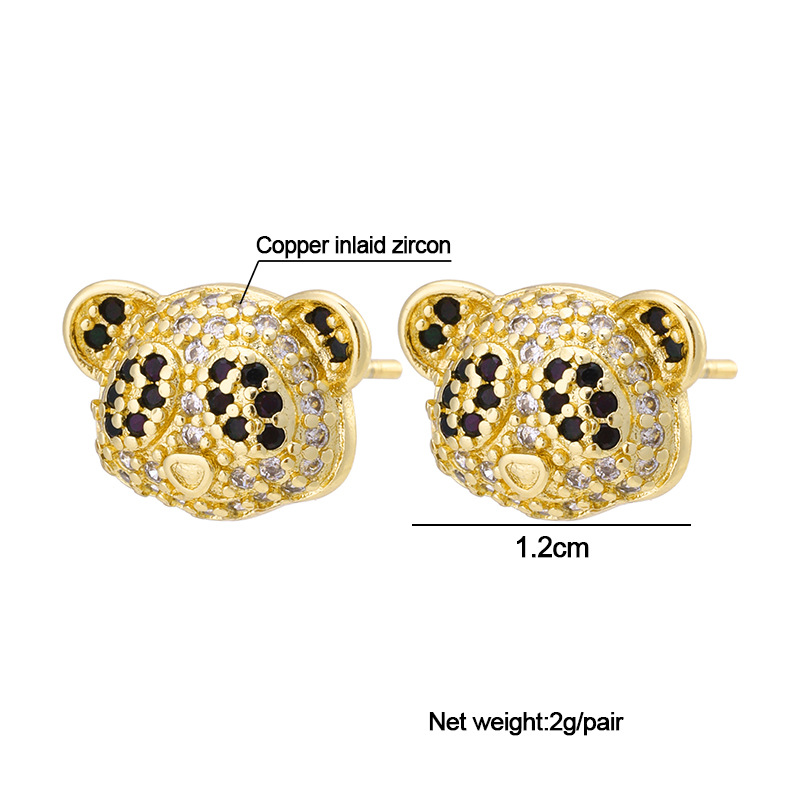 Nueva Moda Simple Animal Estrella Cobre Incrustaciones Zirconia Oreja Pendientes display picture 6