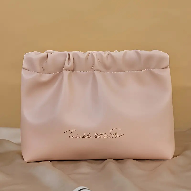 Bolso sobre rojo plisado bolsa pequeña bolsa cerrada automática portátil bolsa de almacenamiento auriculares bolsa de tarjeta de cambio impermeable certificado de gran capacidad