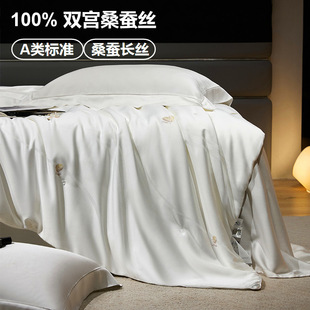 Light Luxury Class a 100% Double Palace Mulberry Silk Quilt Core Thickeneded Jacquard Winter Quilt Summer Cool Air-Conditioned Quilt Spring & Fall Gift Quilt