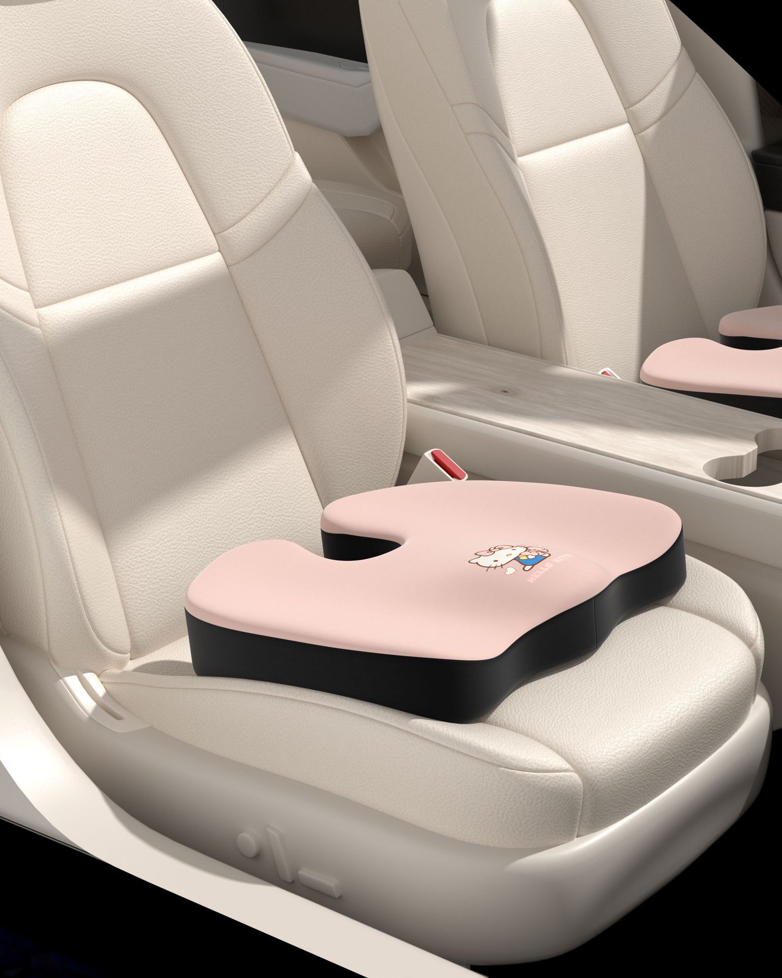 U-Shaped Car Seat Cushion, Breathable Fabric Booster Cushion, Cartoon Seat Cushion, Non-Slip Butt Cushion, Universal for All Seasons