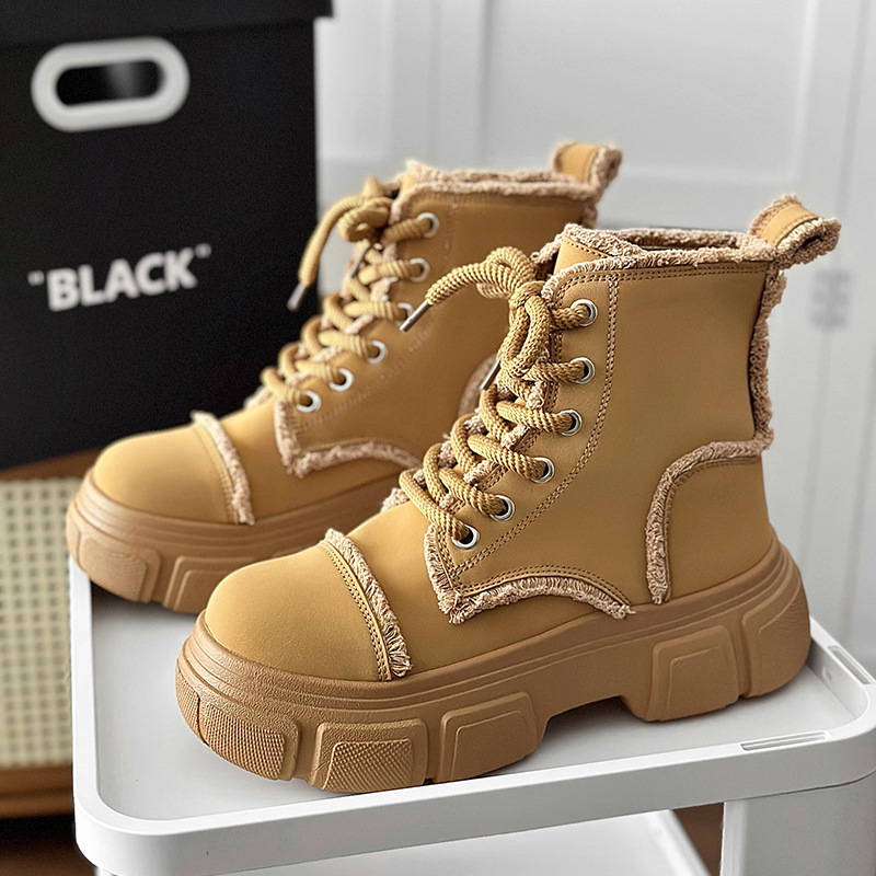 Men's Martin Boots Leather Work Boots High Top Motorcycle Style_voghion.com