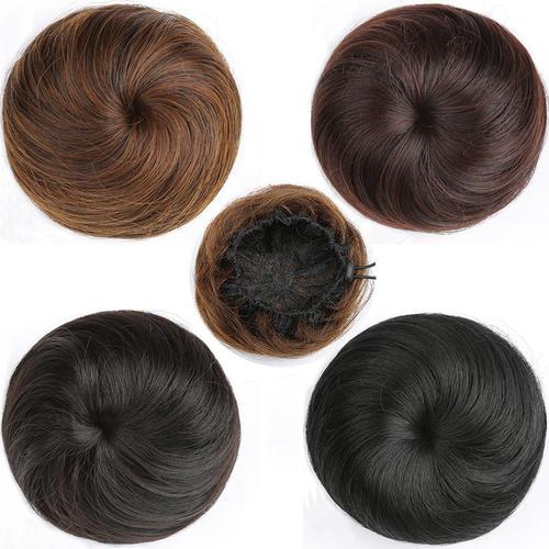 Wig package with fluffy ball head, natural straight hair flower head, simulated messy hair bun, half ball hair curler