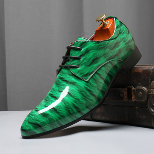 7578 Lather Shoes Casual Men's Business Pointed British Lace-up Leather Shoes plus size Men's Shoes Wholesale