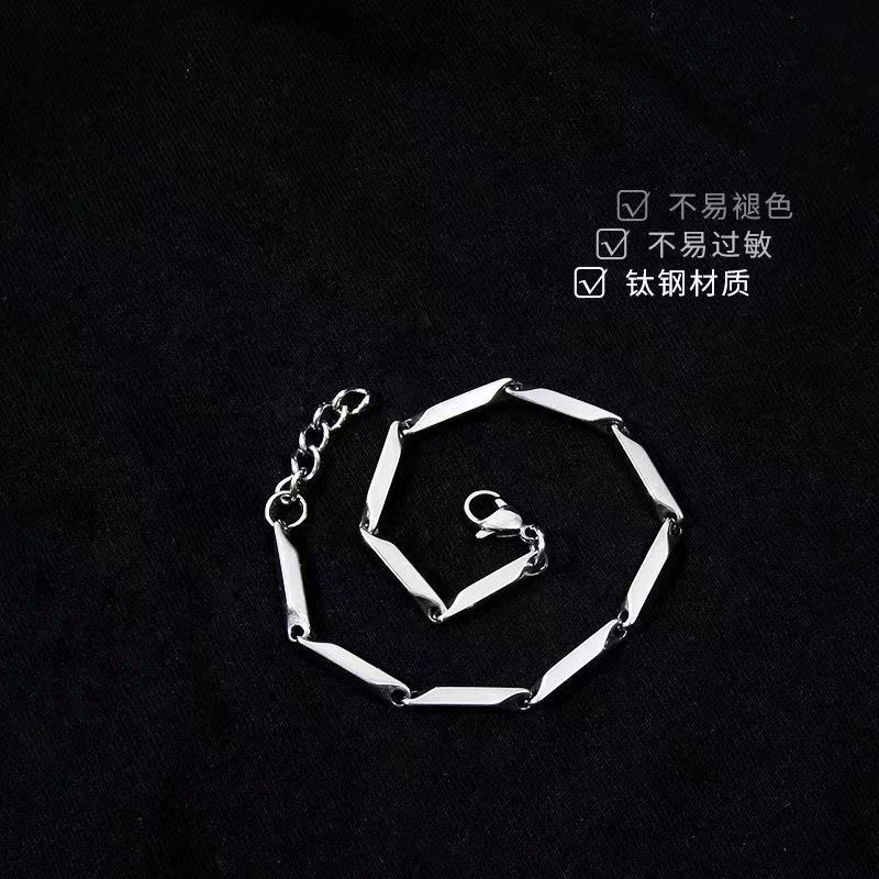 菱形手鍊ins小眾設計簡約冷淡風手鍊男女潮流百搭韓版手鍊情侶款