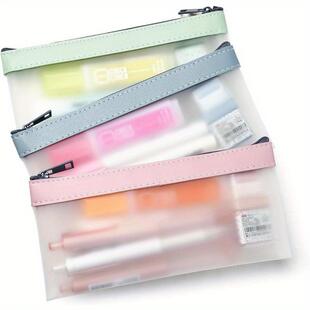 3 Pack Frosted PVC Zipper Cosmetic Bag Hypoallergenic
