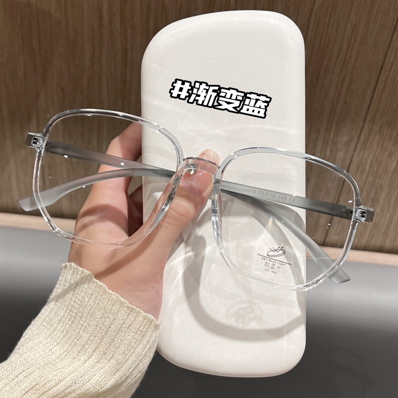 7100大框超轻近视眼镜女大脸显瘦多边形眼睛框镜架素颜显脸小眼镜