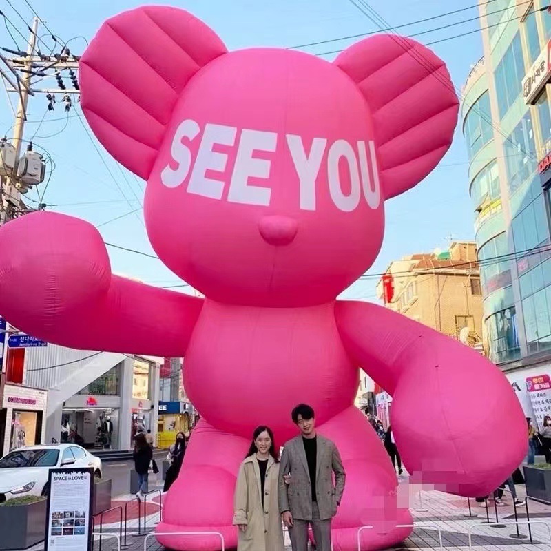 大型吉祥物花朵爱心模型商场开业美陈发光人偶充气卡通气模定制