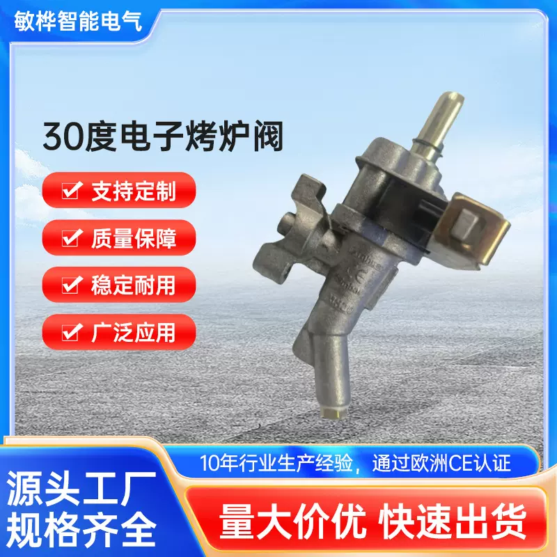 厂家批发30度电子烤炉阀 液化气安全阀灶具配件煤气燃气阀