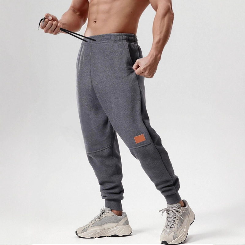 Cross-Border Popular Autumn Pants for Men, Spring and Autumn Thin Fleece Jogger Cuffed Sweatpants, Men's Loose Sweatpants, European Size