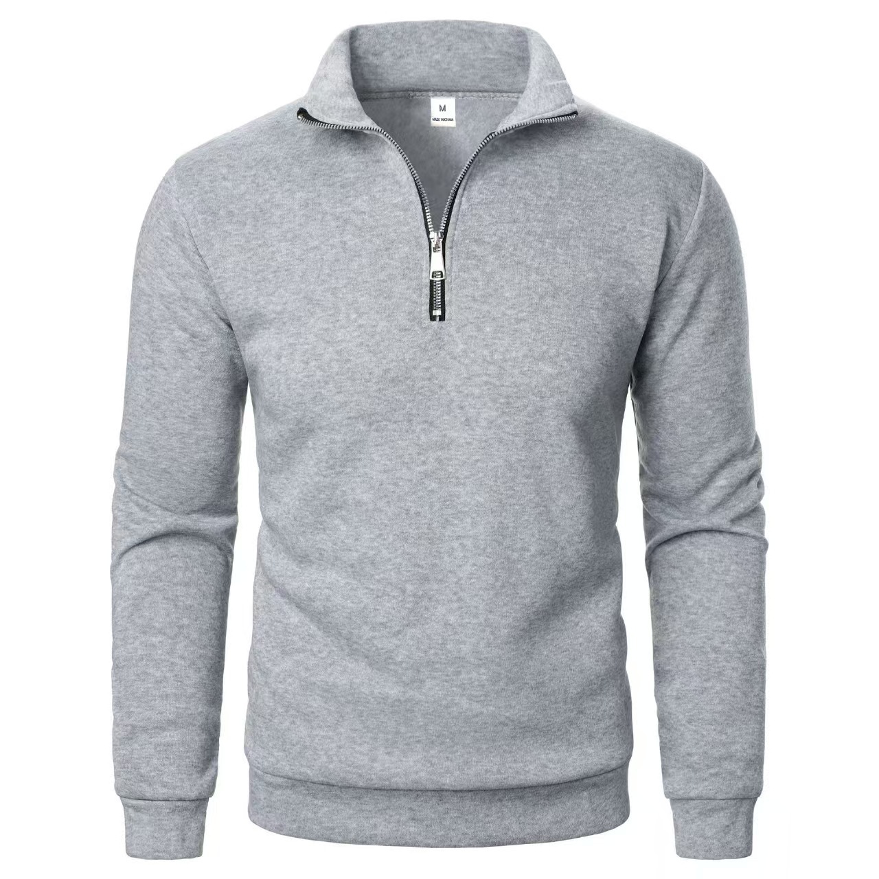 velvet spring sweatshirt with zipper for leisure