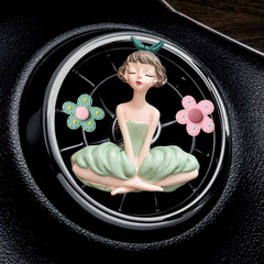 Air outlet aromatherapy clip Nordic girl car air conditioner perfume decoration clip car interior decoration rhinestone balm ornaments