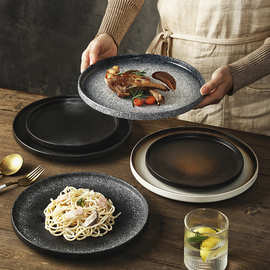 可加LOGO盘子日式牛排餐盘家用早餐盘创意西餐餐盘餐厅大号大盘子