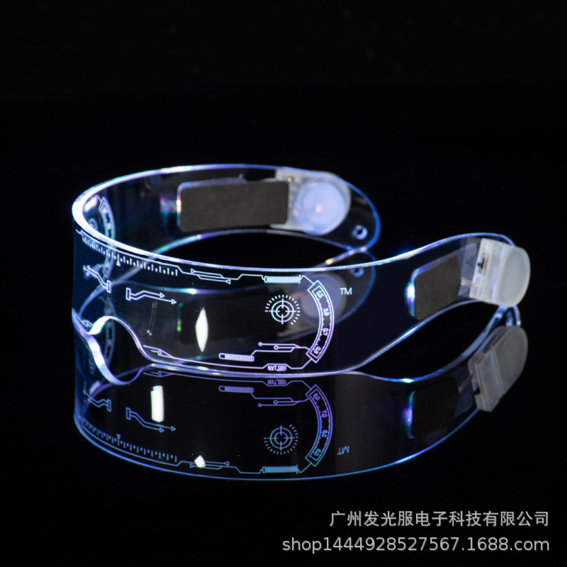 Gafas luminosas LED coloridas transfronterizas, barra de fiesta, festival de música, gafas de tecnología, gafas de ciencia ficción, Navidad