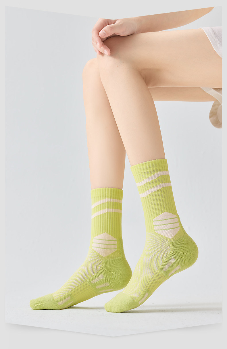 Women's Mid Calf Badminton Socks Thickened Terry Cloth Sole Professional Running Sports Socks For Spring Summer Fitness Basketball Jump Rope_desvips.com