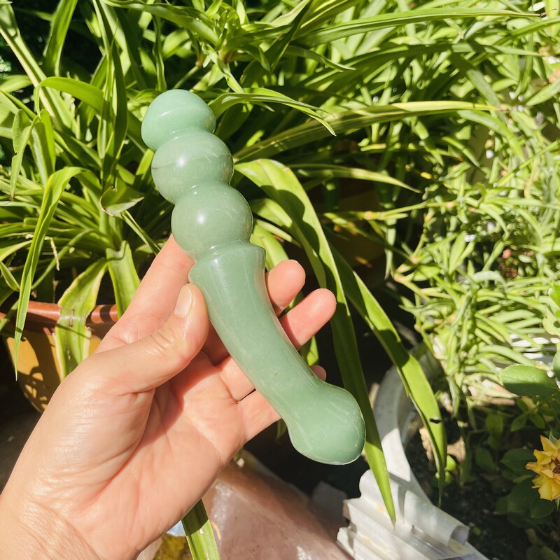 天然水晶绿东陵水晶按摩棒摆件 图 4