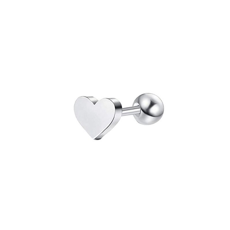 4g Weight Ear Studs Classification Fashion Heart Shape Stainless Steel Plating Ear Studs 1 Piece
