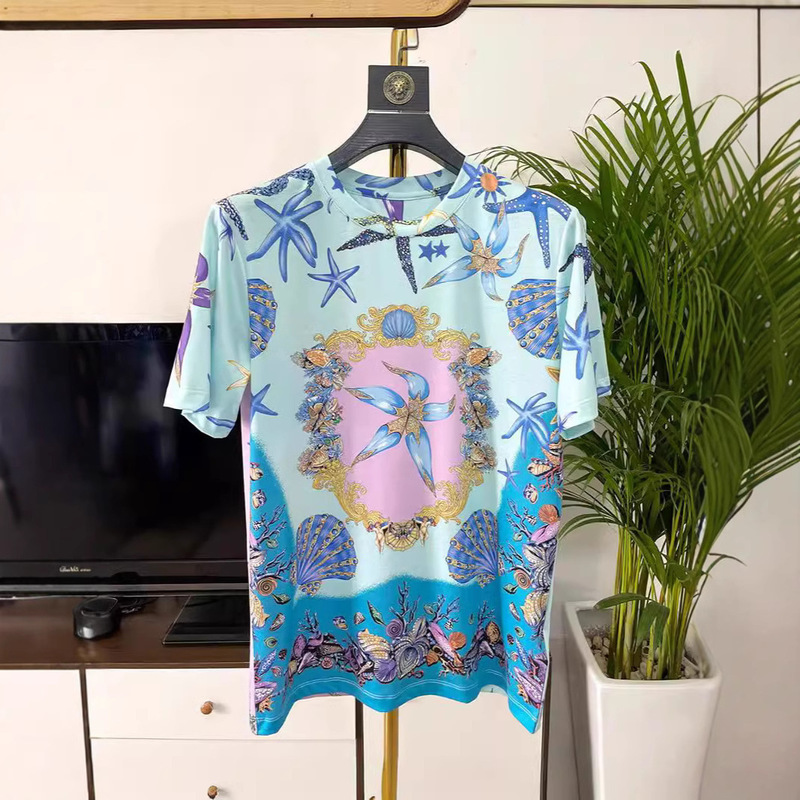 Cross-Border Amazon Men's Summer New Youth Popular Short-Sleeved Round Neck Trendy Ins Fashion T-Shirt Summer Casual