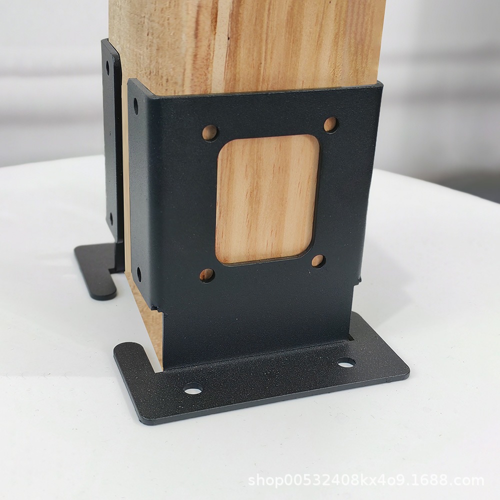 Kit de Anclajes de Soporte para Postes de Madera de Ángulo Recto 4 Piezas para Cenadores de Exterior image 2